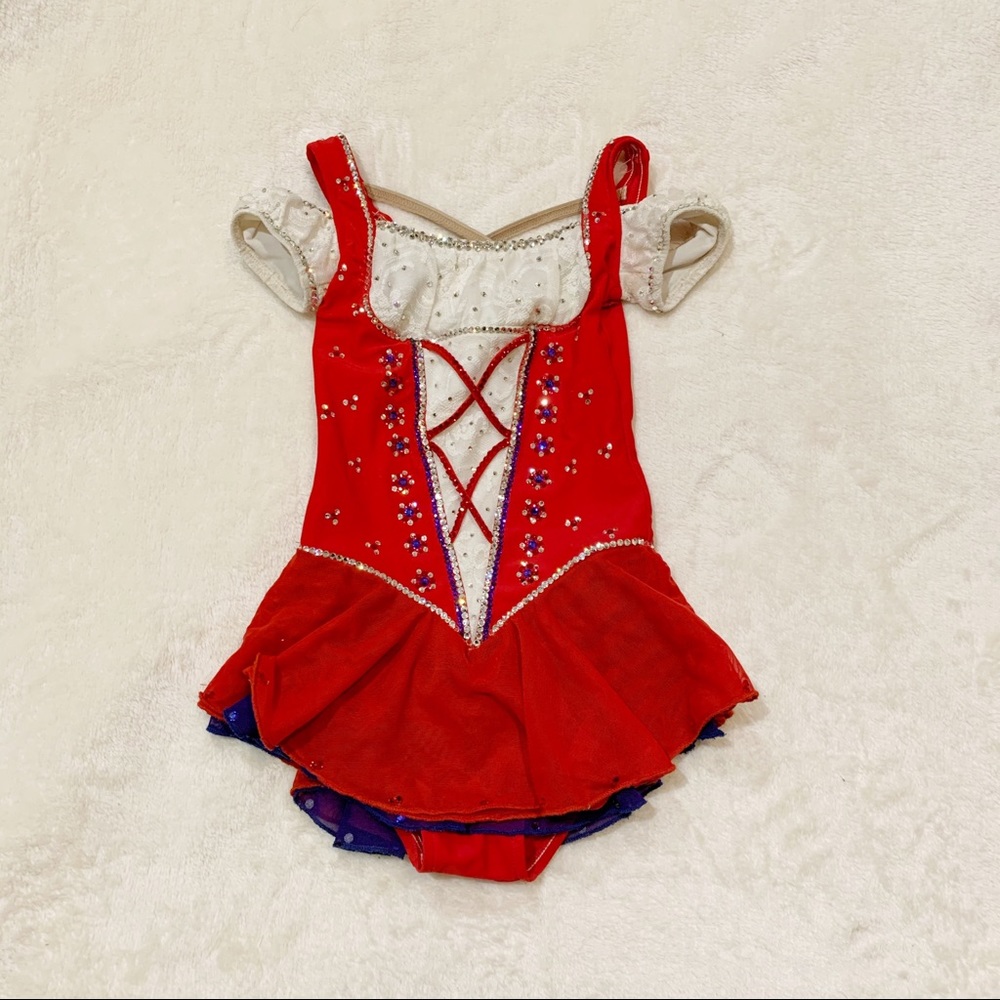 Custom Made Red/White/Blue Figure Skating Dress